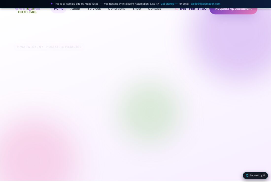 Screenshot of Whole Foot Care